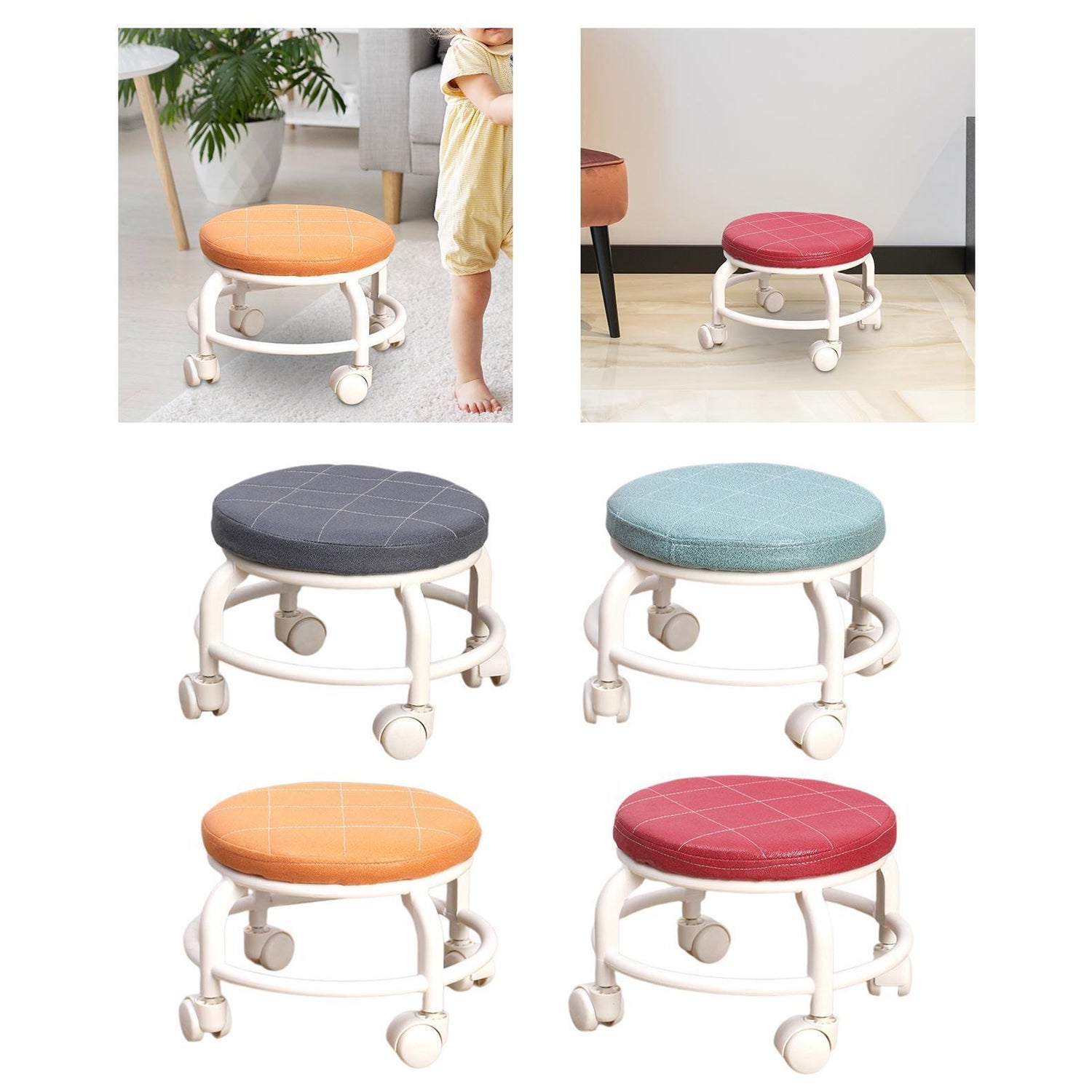 Roller Seat Stool Low Height Rolling Plastic Stool Multifunctional Small Household Movable Mini Stool Pulley Wheel Stool for Garage Home Library (1 Pc) Roller Seat Stool Low Height Rolling Plastic Stool Multifunctional Small Household Movable Mini Stool Pulley Wheel Stool for Garage Home Library (1 Pc)